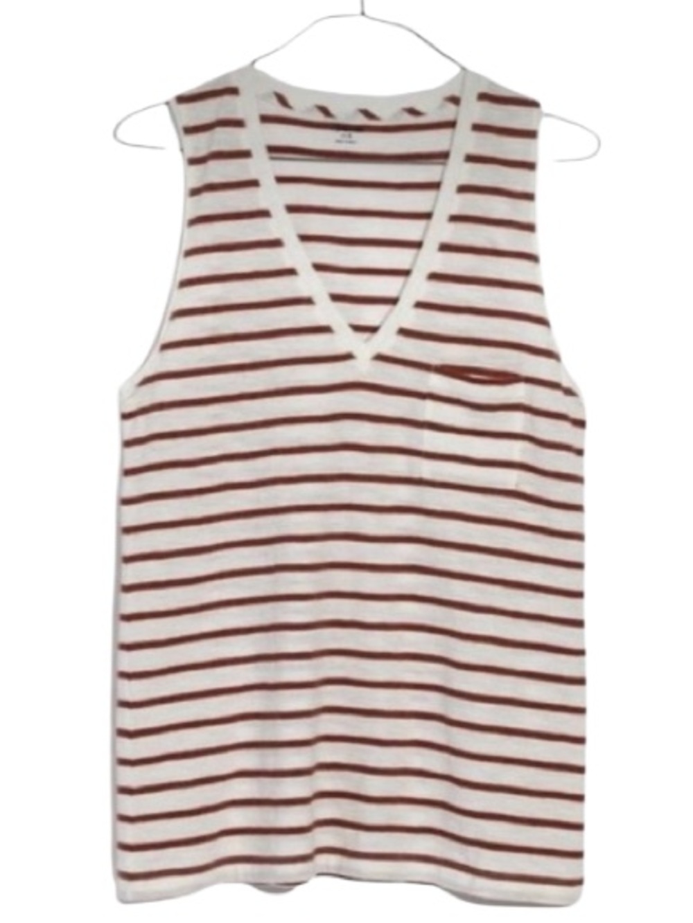 Madewell Striped Knit Tank in Cream and Rust. Size XS. Lightweight